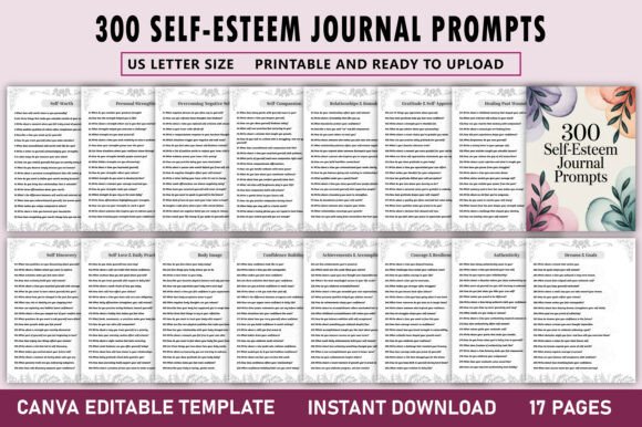 300 Self-Esteem Journal Prompts: A Tool for Growth and Self-Reflection